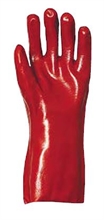 Gants PVC rouge synthétique enduit - Protection chimique